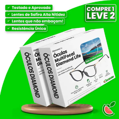 Compre 1 Leve 2 | Óculos Multifocal Diamond Life (Se Adapta Ao Seu Grau!) + BRINDE Especial: Capinha