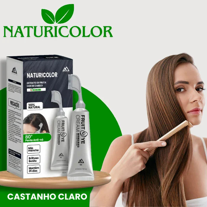 [COMPRE 1 LEVE 2] Tinta de Cabelo Vegetal Sem Amônia NaturiColor (Você Livre dos Brancos!) + Pente de Brinde