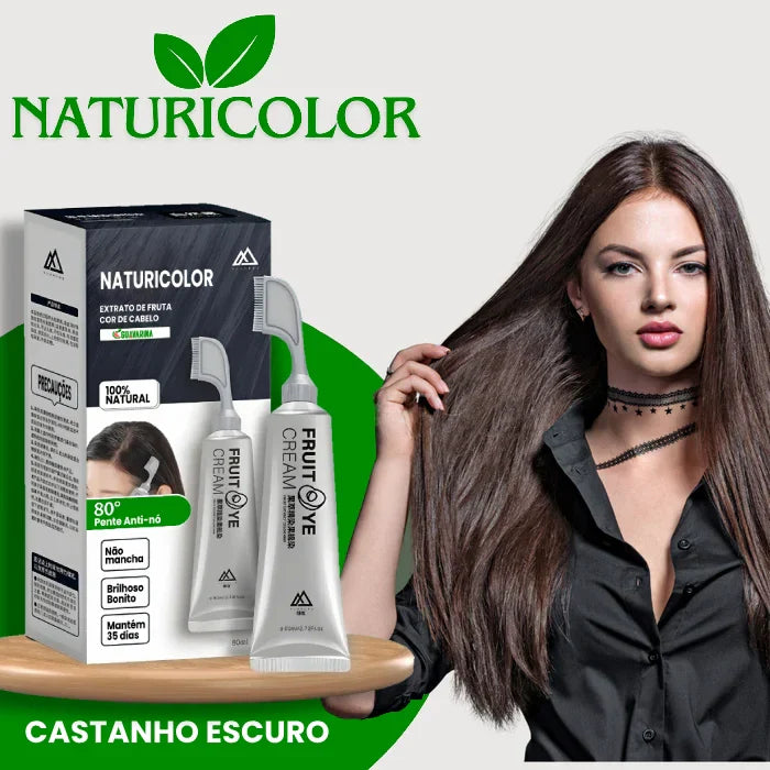 [COMPRE 1 LEVE 2] Tinta de Cabelo Vegetal Sem Amônia NaturiColor (Você Livre dos Brancos!) + Pente de Brinde