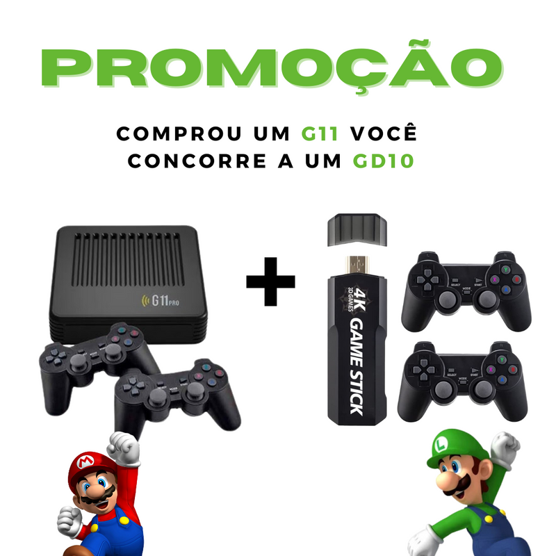 GAME G11 PRO® + 45 mil jogos - 128G [Queima de Estoque - Compre e ganhe um Brinde Exclusivo]