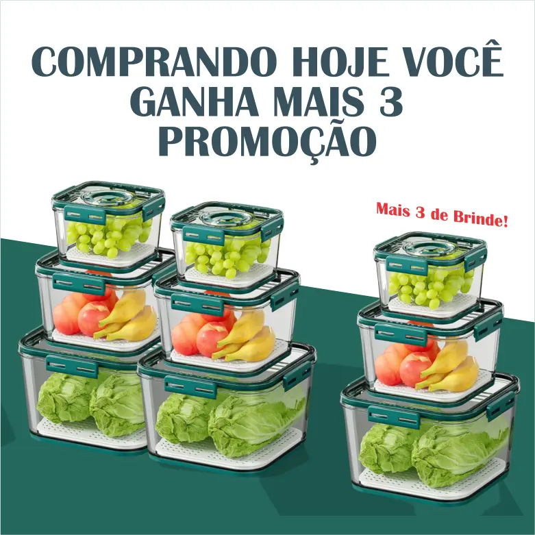 Compre 6 Potes Herméticos de Vidro e Leve 9! Somente Hoje!