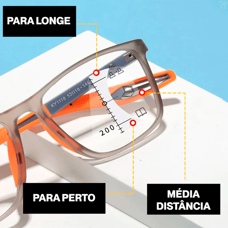 Óculos Ultra Focal com Grau Adaptável Unissex | Armação Signal (Compre 1 Leve 2)