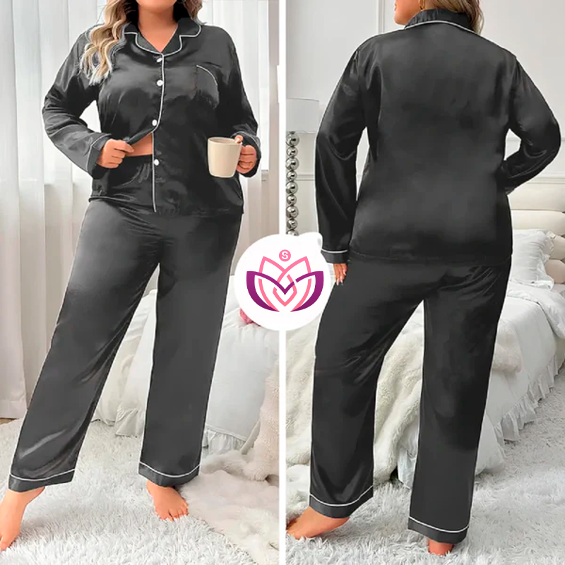 [COMPRE 1 LEVE 2] Conjunto de Pijama Cetim +BRINDE: 1 Par de Meias Peluciadas