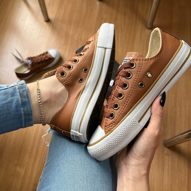 [PROMOÇÃO EXCLUSIVA] Últimas Unidades Tênis All Star Caramelo Feminino Courino Premium