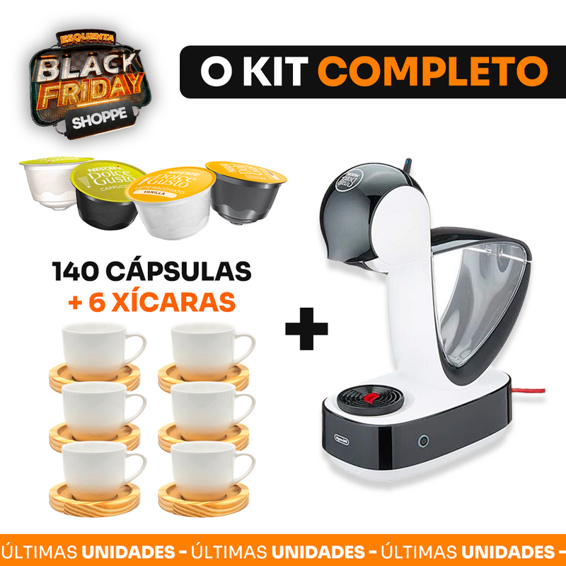 ( PRÉ BLACK FRIDAY ) Dolce Gusto + Infinissima Branca + Preto Touch Bivolt + 120 Cápsulas