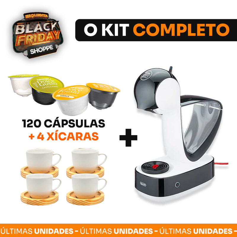 ( PRÉ BLACK FRIDAY ) Dolce Gusto + Infinissima Branca + Preto Touch Bivolt + 120 Cápsulas